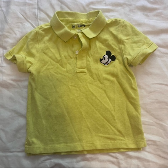 Disney Gap Kids Collab Mickey Mouse Polo Yellow 4 Years - Picture 3 of 7